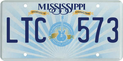 MS license plate LTC573