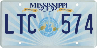 MS license plate LTC574