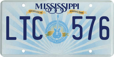 MS license plate LTC576