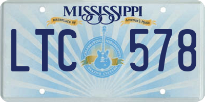 MS license plate LTC578