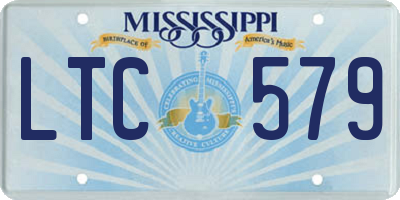 MS license plate LTC579