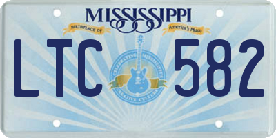 MS license plate LTC582