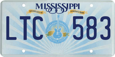 MS license plate LTC583