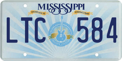 MS license plate LTC584