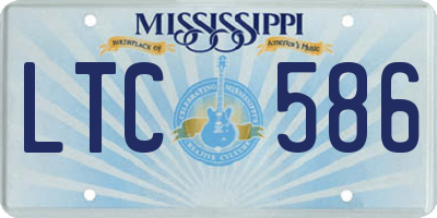 MS license plate LTC586
