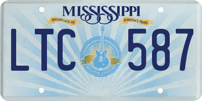 MS license plate LTC587