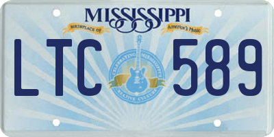 MS license plate LTC589