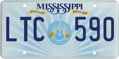 MS license plate LTC590