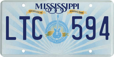 MS license plate LTC594