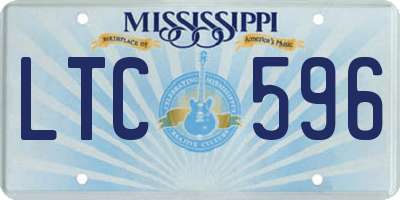 MS license plate LTC596