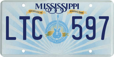 MS license plate LTC597