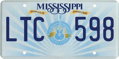 MS license plate LTC598