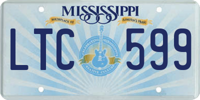 MS license plate LTC599