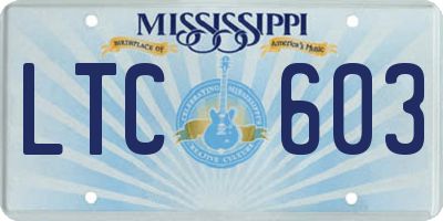 MS license plate LTC603