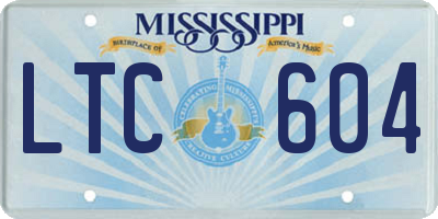 MS license plate LTC604