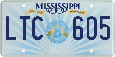 MS license plate LTC605