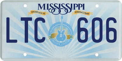 MS license plate LTC606