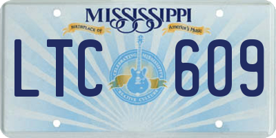 MS license plate LTC609