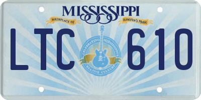 MS license plate LTC610