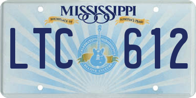 MS license plate LTC612