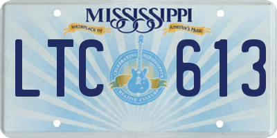 MS license plate LTC613