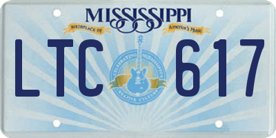 MS license plate LTC617