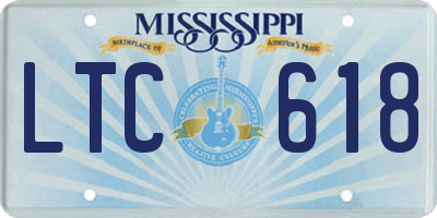 MS license plate LTC618