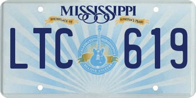 MS license plate LTC619