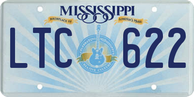 MS license plate LTC622