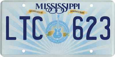 MS license plate LTC623