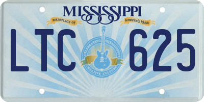 MS license plate LTC625