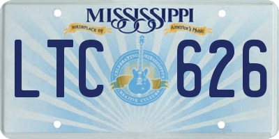 MS license plate LTC626