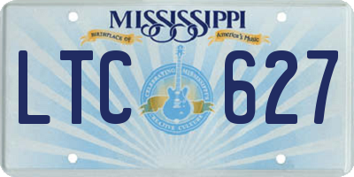 MS license plate LTC627