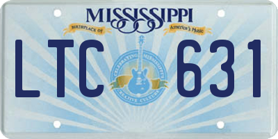 MS license plate LTC631