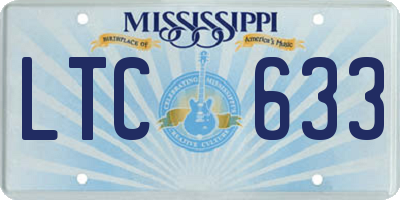 MS license plate LTC633