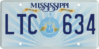 MS license plate LTC634