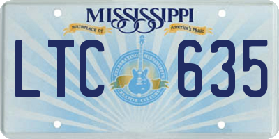 MS license plate LTC635