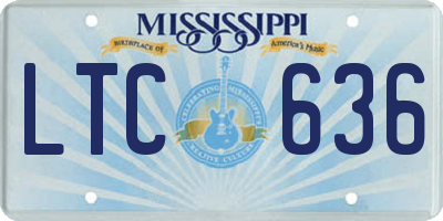 MS license plate LTC636