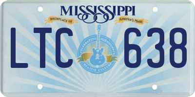 MS license plate LTC638