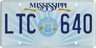 MS license plate LTC640