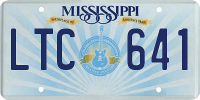 MS license plate LTC641