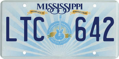 MS license plate LTC642