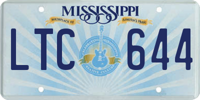 MS license plate LTC644