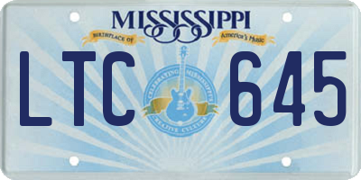 MS license plate LTC645