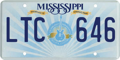 MS license plate LTC646
