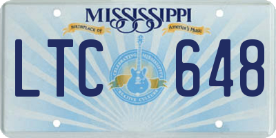 MS license plate LTC648