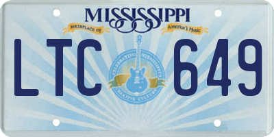 MS license plate LTC649
