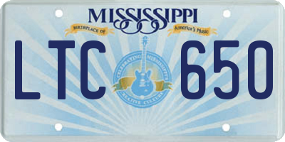 MS license plate LTC650