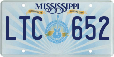 MS license plate LTC652