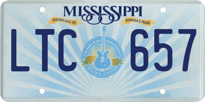 MS license plate LTC657